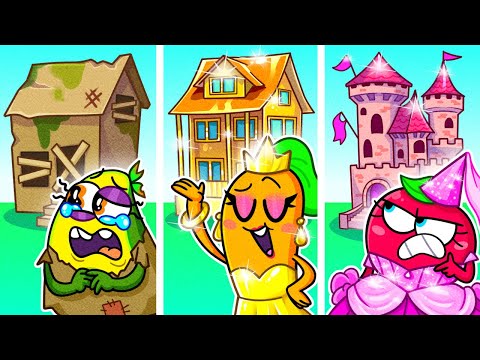 One Color House Challenge | Rich vs Broke vs Giga Rich | Avocado Couple Live