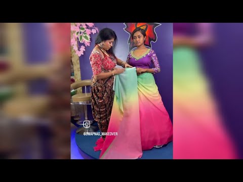 New techniques of Saree draping tutorial #bridalmakeupcourse #bridalmakeupclass #bridalmakeup