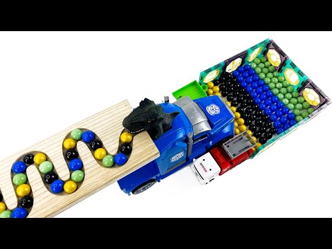 Marble Run Race ASMR ☆ HABA Slope, Dump Truck & Garbage Truck #7