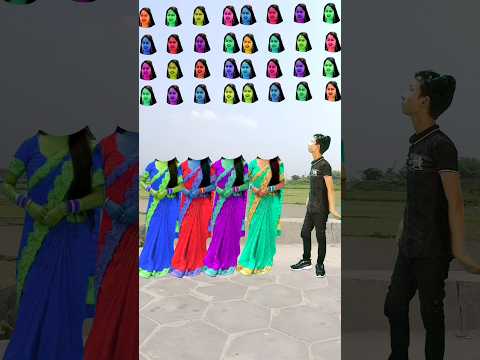 Purple, green, yellow, blue sarees bhabhi head matching with tu radha meri main shyam tera songs