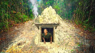 Building An Underground Tunnel Rainy Shelter | Warm Shelter | Survival Shelter