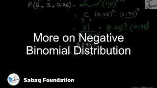 More on Negative Binomial Distribution