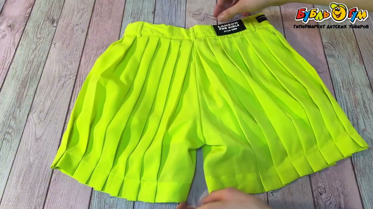 Юбка-шорты Lanson Kids в складку зеленая - видео
