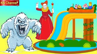 CẢ NHÀ ĐI CHƠI CÔNG VIÊN TRÒ CHƠI VUI NHỘN NHƯNG GẶP YETI NỮ HOÀNG ĐỎ