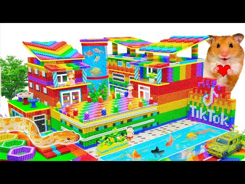 DIY - Make Multi Water Slide From Rooftop To Swimming Pool In Minecraft Mega Mansion For TikTok