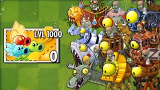 Plants vs Zombies 2: All PEA Plants LEVEL 1000 Power-Up vs ALL Final Bosses Fight!