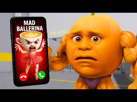 MAD BALLERINA CAPPUCCINA call UDIN DIN DUN in BARRY'S PRISON RUN! Scary Obby Animation (#Roblox)