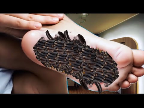 Animation to remove diseases from the foot .. asmr