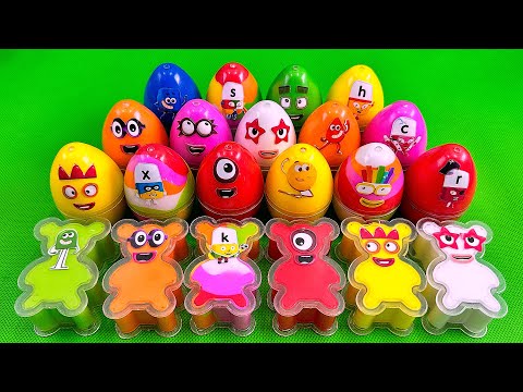 EGGS Hunting Numberblocks Fun🌈 Satisfying Clay and Rainbow Slime Adventures