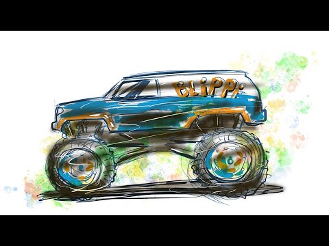 BLIPPI Monster Truck Drawing