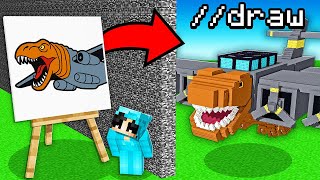 I Cheated With //DRAW In a NUCLEARO DINOSSAURO Build Challenge!