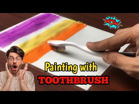 Painting with toothbrush !!! | how to draw easy landscape painting for beginners