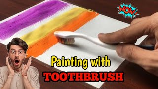 Painting with toothbrush !!! | how to draw easy landscape painting for beginners