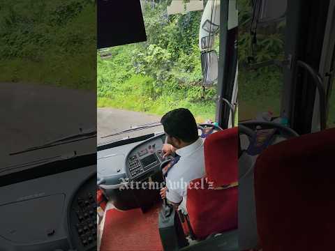 VOLVO 9400 manual Gear extremely skilled driving in most Dangerous hairpin bend ghat road😲🫰#shorts