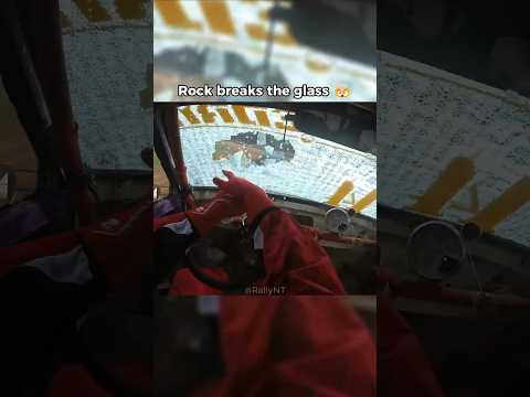 Flying Rock Shatters Rally Windshield!