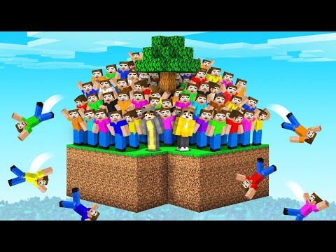 100 Players On ONE Skyblock in Minecraft!