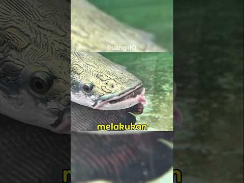 Ikan Arapaima VS Buaya...??😨 #ikan #aquarium #shorts