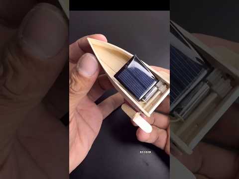 How to make mini DIY solar boat using ice cream sticks #shorts #diy #toyboat #craft