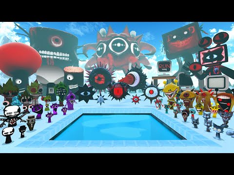 ❄️ WINTER BIG HOLE MR SUN TREE FUN COMPUTER EVOLUTION ALL SPRUNKI FAMILY SONG SPARTAN KICKING Gmod