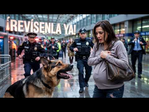 PERRO LADRA SIN PARAR a una MUJER EMBARAZADA en el AEROPUERTO… ¡La VERDAD que ESCONDE su VIENTRE es!