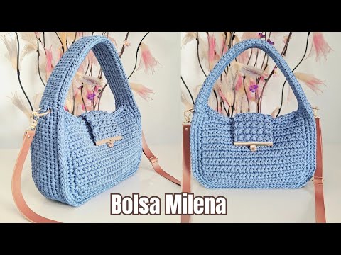 BOLSA DE CROCHÊ  BAGUETE MODERNA SUPER ESTILOSA COM ALÇA E CANTOS INTEGRADOS ( BOLSA MILENA)