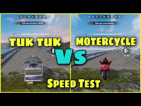 Tuk tuk Vs Motercycle Speed Test Free Fire