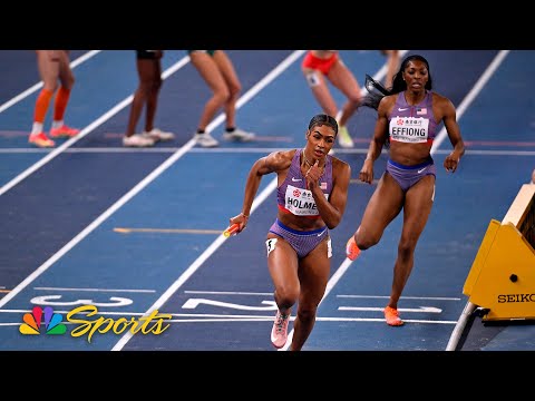 Team USA wins womenโs 4x400m relay in DOMINANT fashion at World Indoor Championships | NBC Sports
