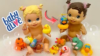 NEW Baby alive dolls swimming in the Bath 🛁 