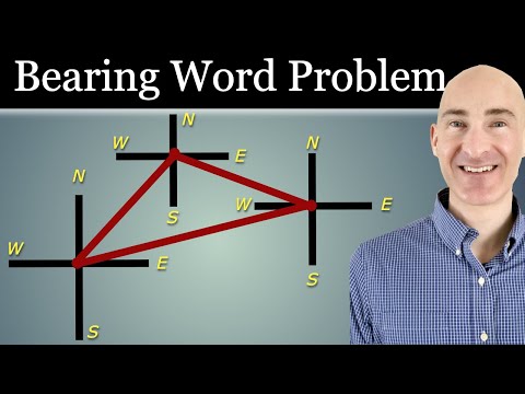 Bearing Word Problem Find Distance and Angle Using Law of Sines and Law of Cosines