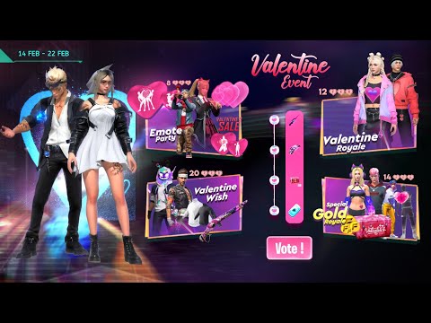 Valentine Event FREE Rewards Free Fire💥😯, Rose Emote Return | Free Fire New Event | Ff New Event |