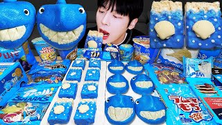 ASMR MUKBANG | 직접 만든 갤럭시 꿀젤리 블루 디저트 아이스크림 먹방 & 레시피 DESSERT GALAXY HONEY JELLY CANDY