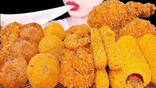 ASMR MUKBANG｜FRIED CHICKEN, CHEESE BALL, CHEESE STICK, CORN DOG, SHRIMP 카이막 치즈볼, 콰삭킹 치킨, 치즈스틱, 핫도그먹방