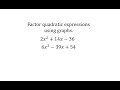 Factoring Quadratic Expressions and Functions
