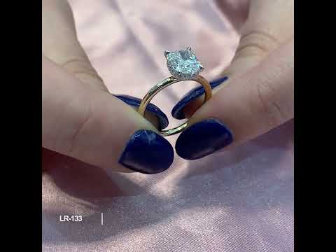 1.7 carat Cushion Cut Lab Diamond Solitaire Engagement Ring