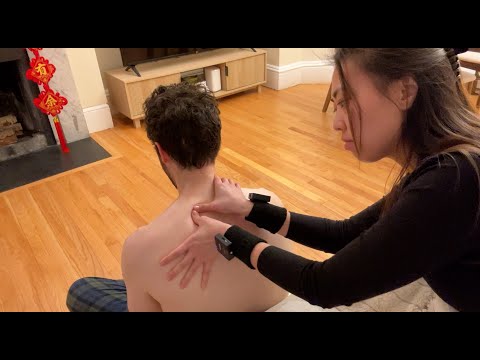 ASMR Strong Head, Neck, & Shoulder Massage For My Husband