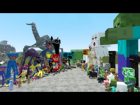 ALL POPPY PLAYTIME CHAPTER 3 CHARACTERS VS ALL MINECRAFT MOBS In Garry's Mod!