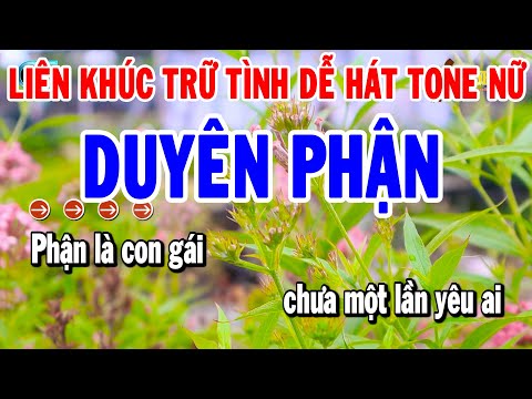 Karaoke Liên Khúc Bolero Tone Nữ Dễ Hát | Duyên Phận | Sầu Tím Thiệp Hồng