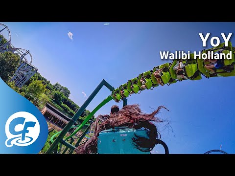 YoY Chill (blue) side back seat on-ride 4K POV Walibi Holland