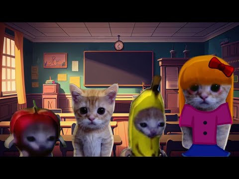 Banana Cat School exam day 1,2#bananacat #cat #catmemes #schoolhumor #memes #elgato @bananacatcry