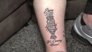 England fan gets Euro 2020 winners tattoo!