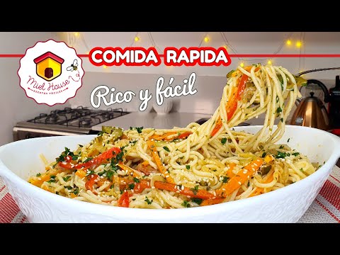 La cena EN POCOS MINUTOS fideos con verduras MÁS QUE FÁCIL