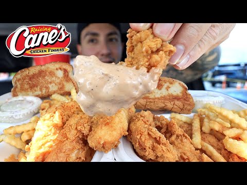 MUKBANG EATING RAISING CANES CHICKEN TENDERS & FRIES WITH WINGSTOP CHEESE REAL EATING SOUNDS ASMR