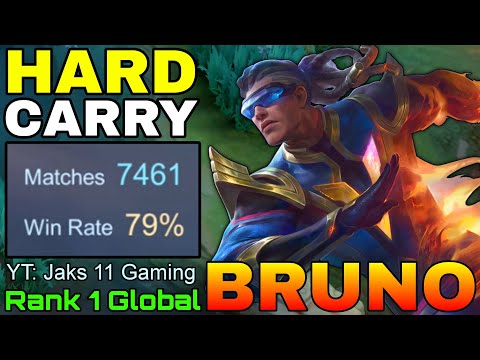 7,400+ Matches Bruno Hard Carry Mode - Top 1 Global Bruno by YT: Jaks 11 Gaming - Mobile Legends