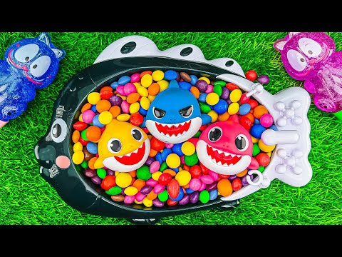 Very Satisfying Video | Rainbow M&M's & Color Pop it in Fish Bathtub with ASMR Mixing Candy #669