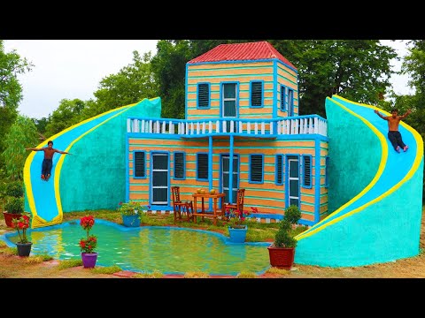 building a house with pool and slide