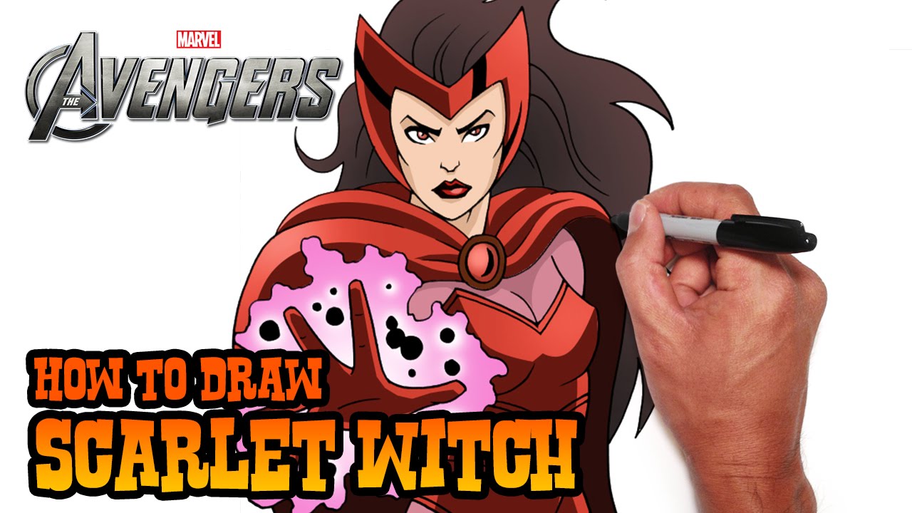 How to Draw Scarlet Witch - The Avengers