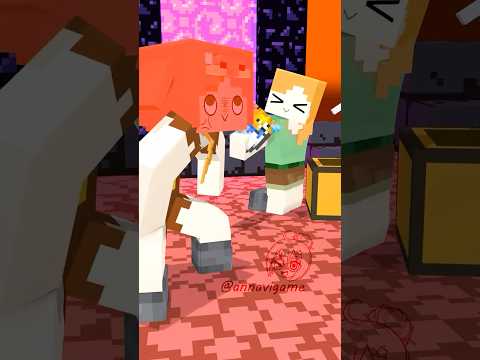 Alex Can't Bartering with Piglins! #マイクラ #minecraftanimation #minecraft
