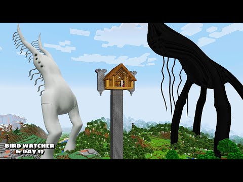 SURVIVING FROM BIRD WATCHER AND DAY 17 COMBO in Minecraft - Gameplay - Coffin Meme