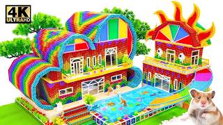 ASMR x 1.5 - How To Make Rainbow FUN Cloud & Sun House Has Water Slide To Swimming Pool