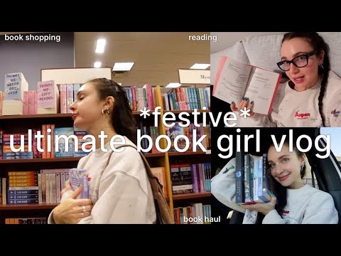 shopping for *fantasy* holiday books, book haul, read with me. ultimate festive book vlog